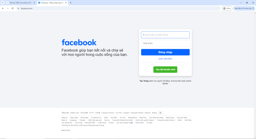 dang nhap facebook vua mua